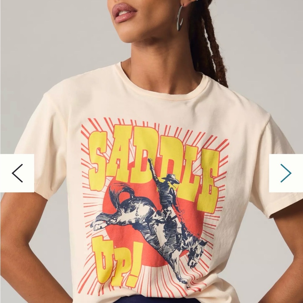 Anthropologie Retrobrand Los Angeles Saddle Up Graphic Tee in size Medium - Picture 2 of 9